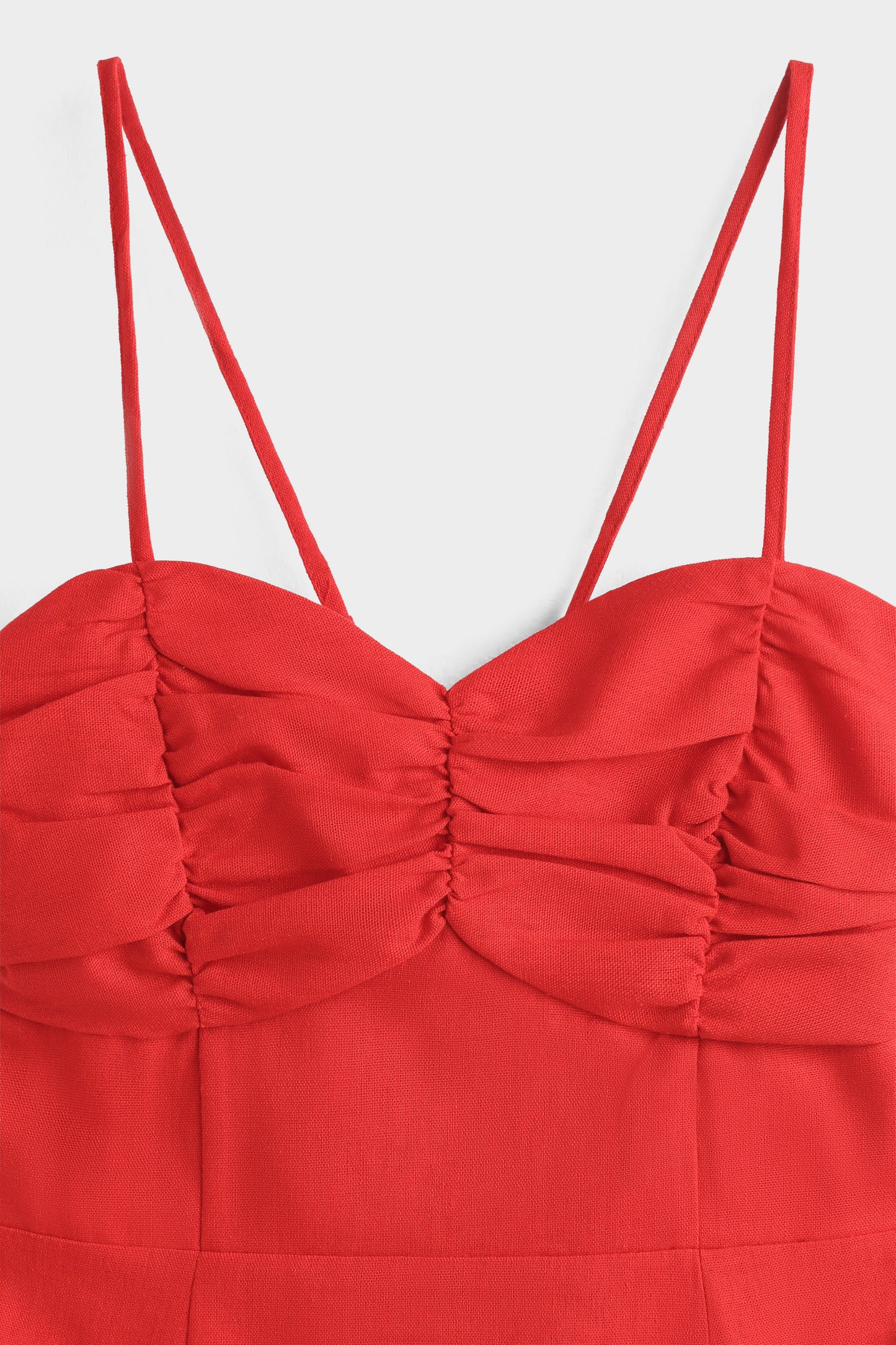 Laura red linen midi dress