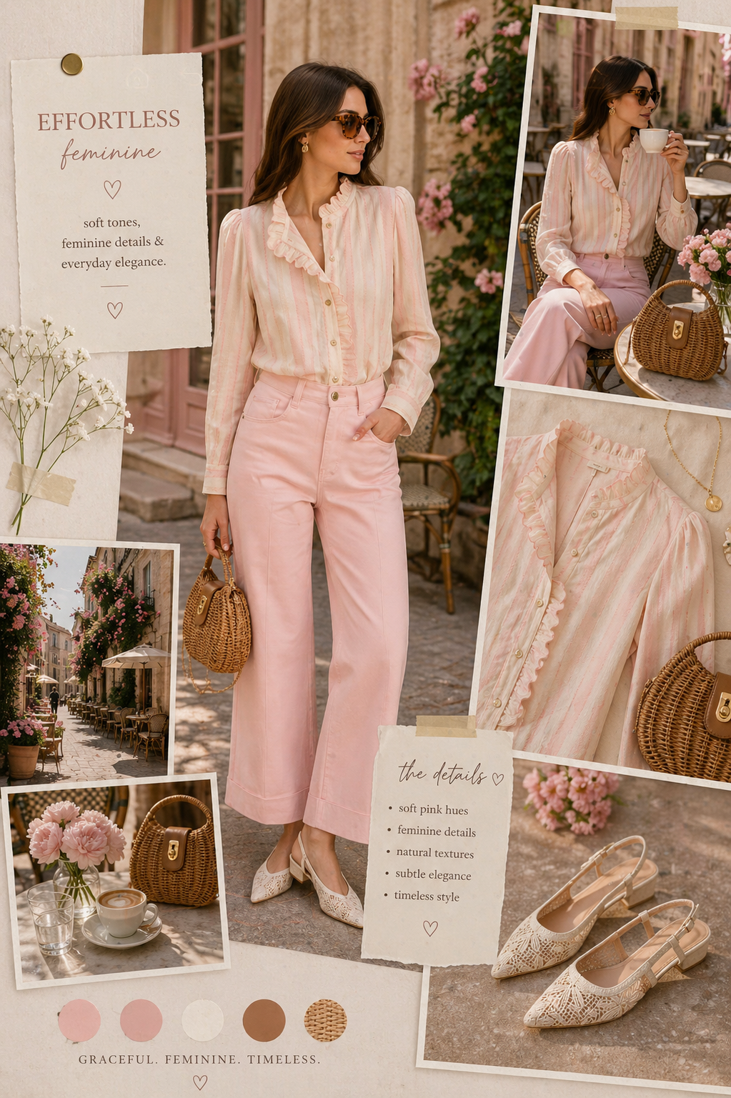 Aoife pink wide leg turn up jeans