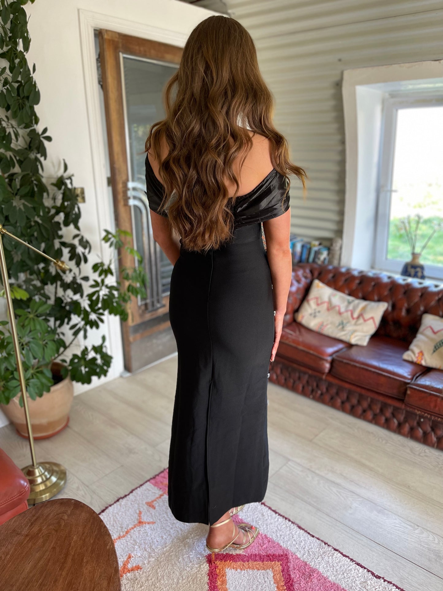 Suri black drop diamond bandage dress