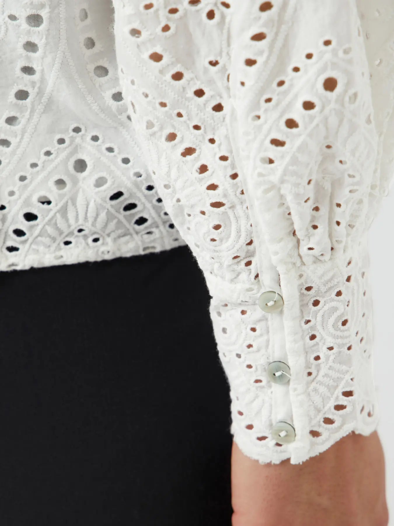 YAS Broderie anglaise white shirt