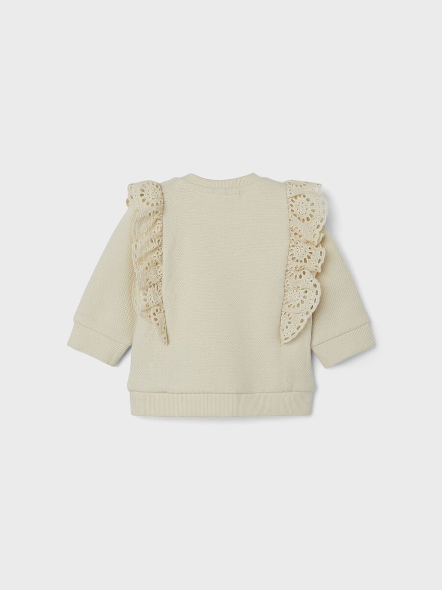 Frill jersey organic cotton sweater