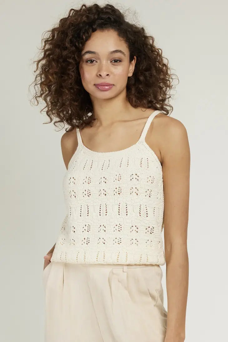 Daph crochet woven top