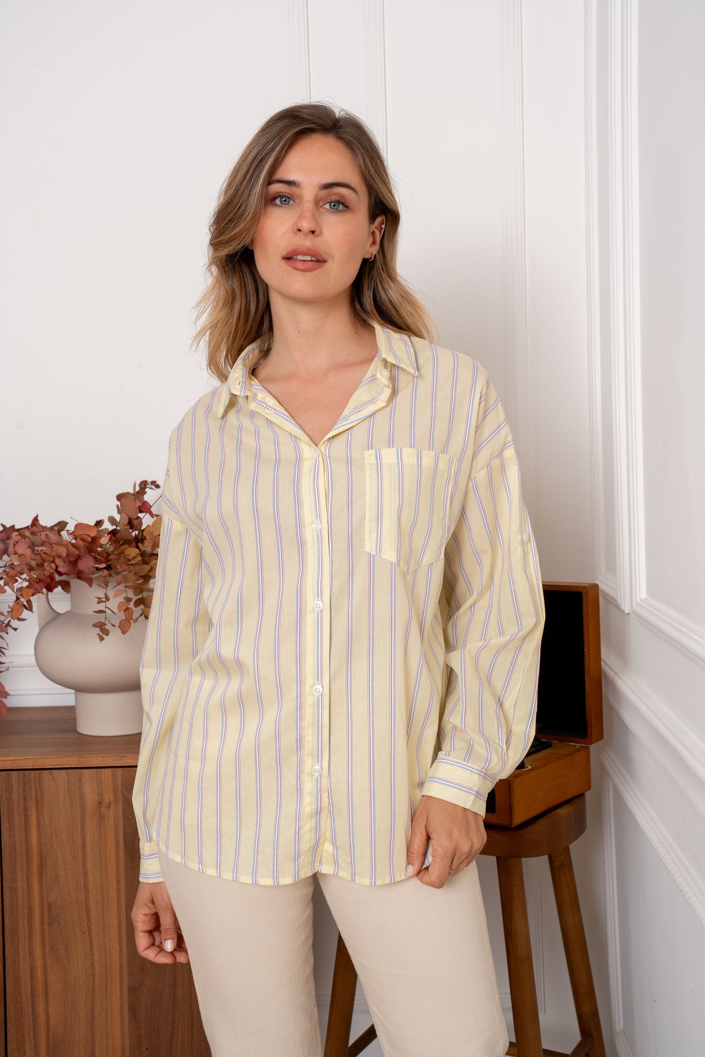 Mandy striped yellow shirt