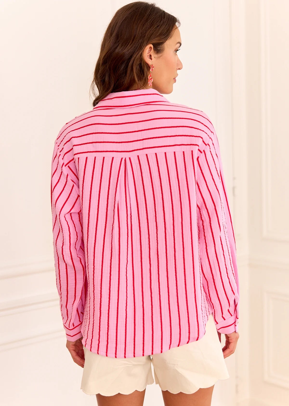 Sophie pink and red striped shirt