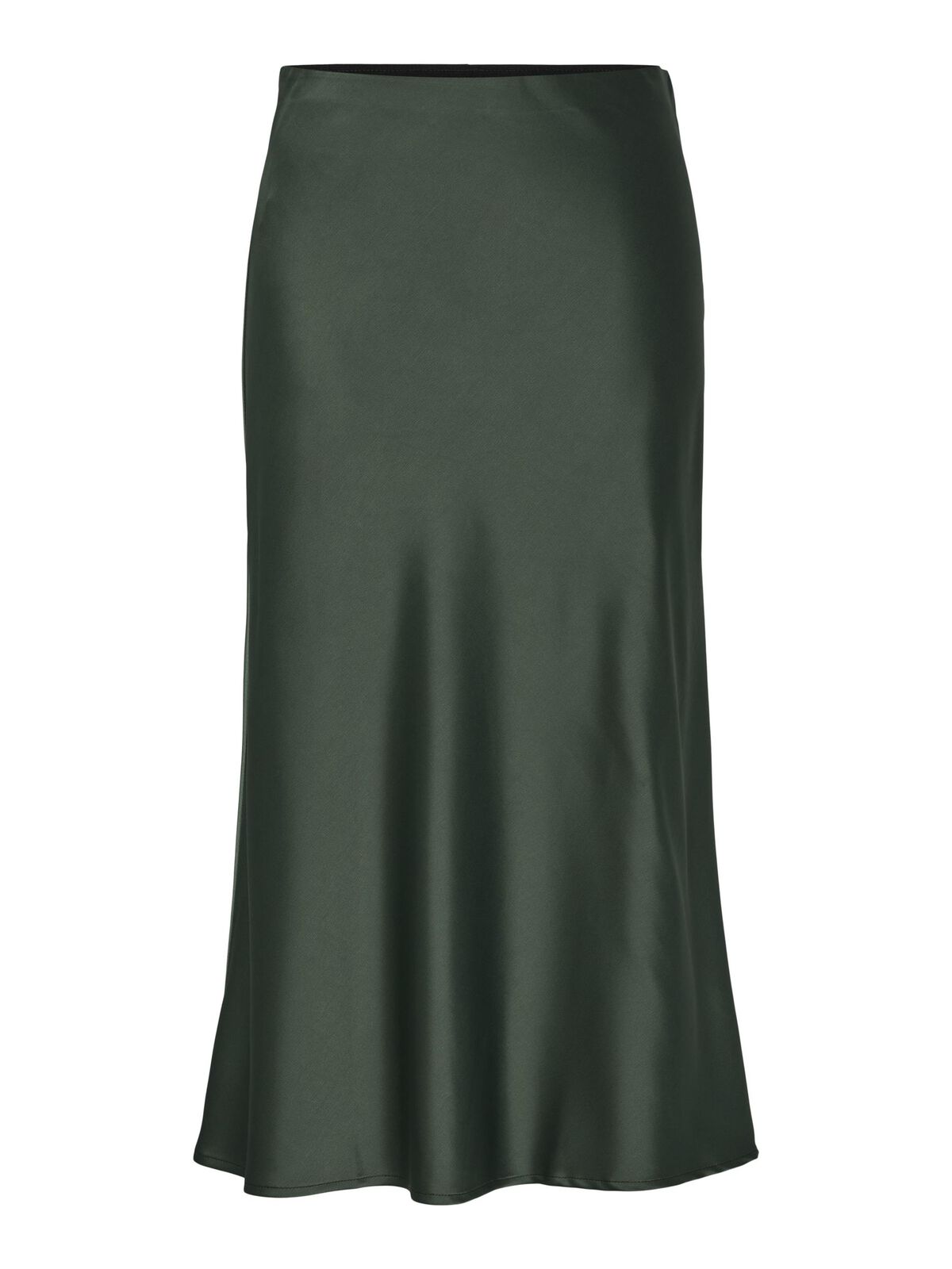 YASPELLA midi satin green slip skirt