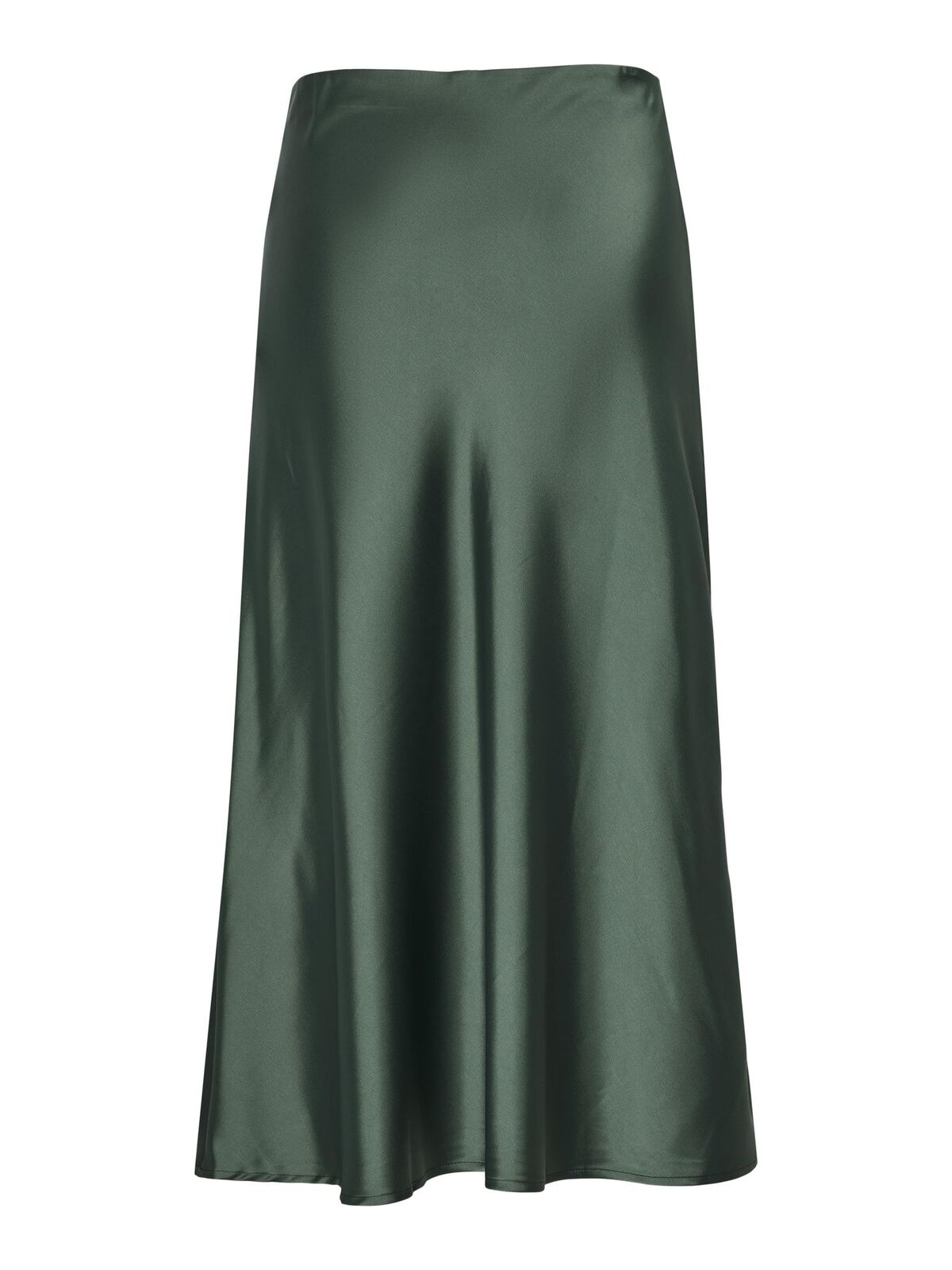 YASPELLA midi satin green slip skirt
