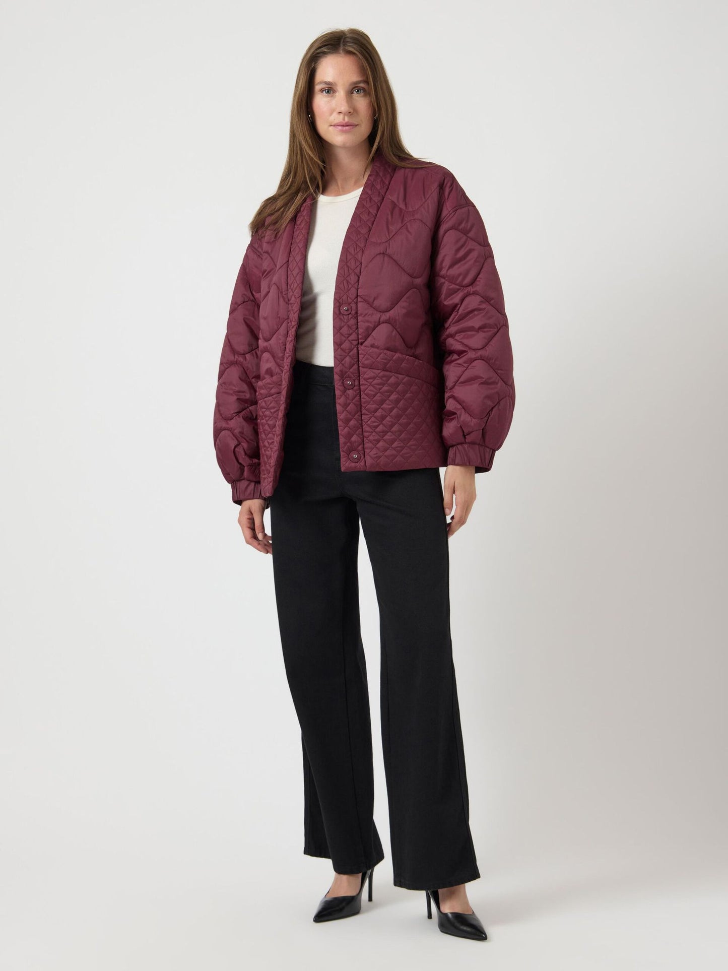 YASTUCCO PADDED QUILTED BURGUNDY JACKET