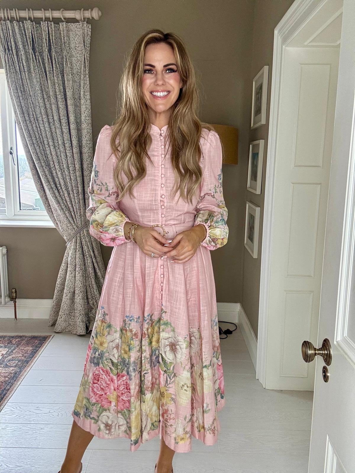 Sierra pink floral buttoned dress
