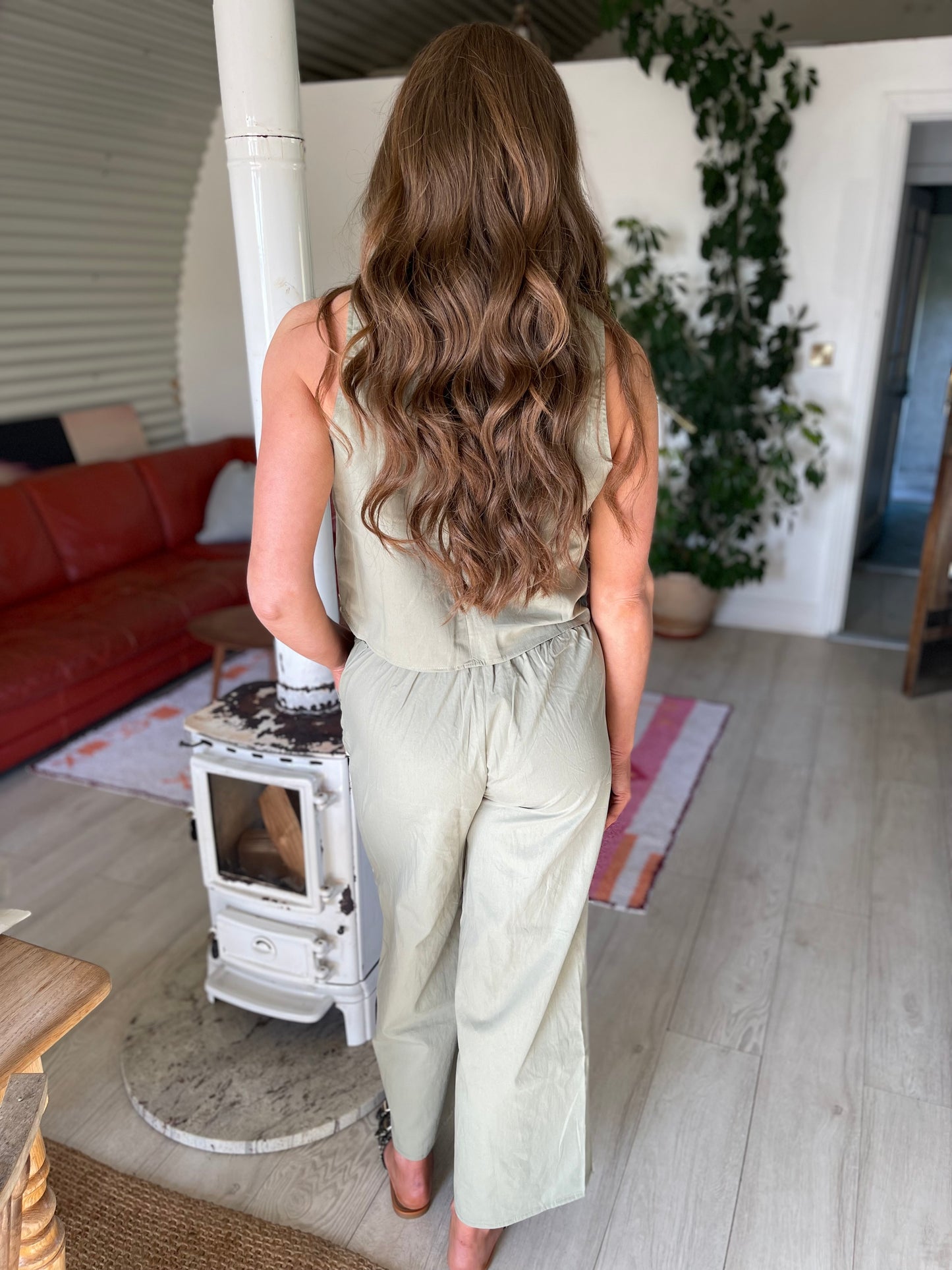 Aria khaki green embroidered co ord