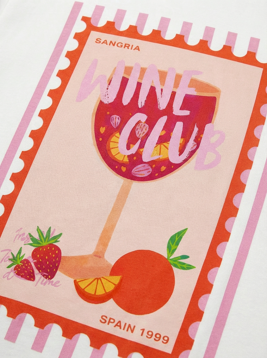 Wine club cotton white Tshirt