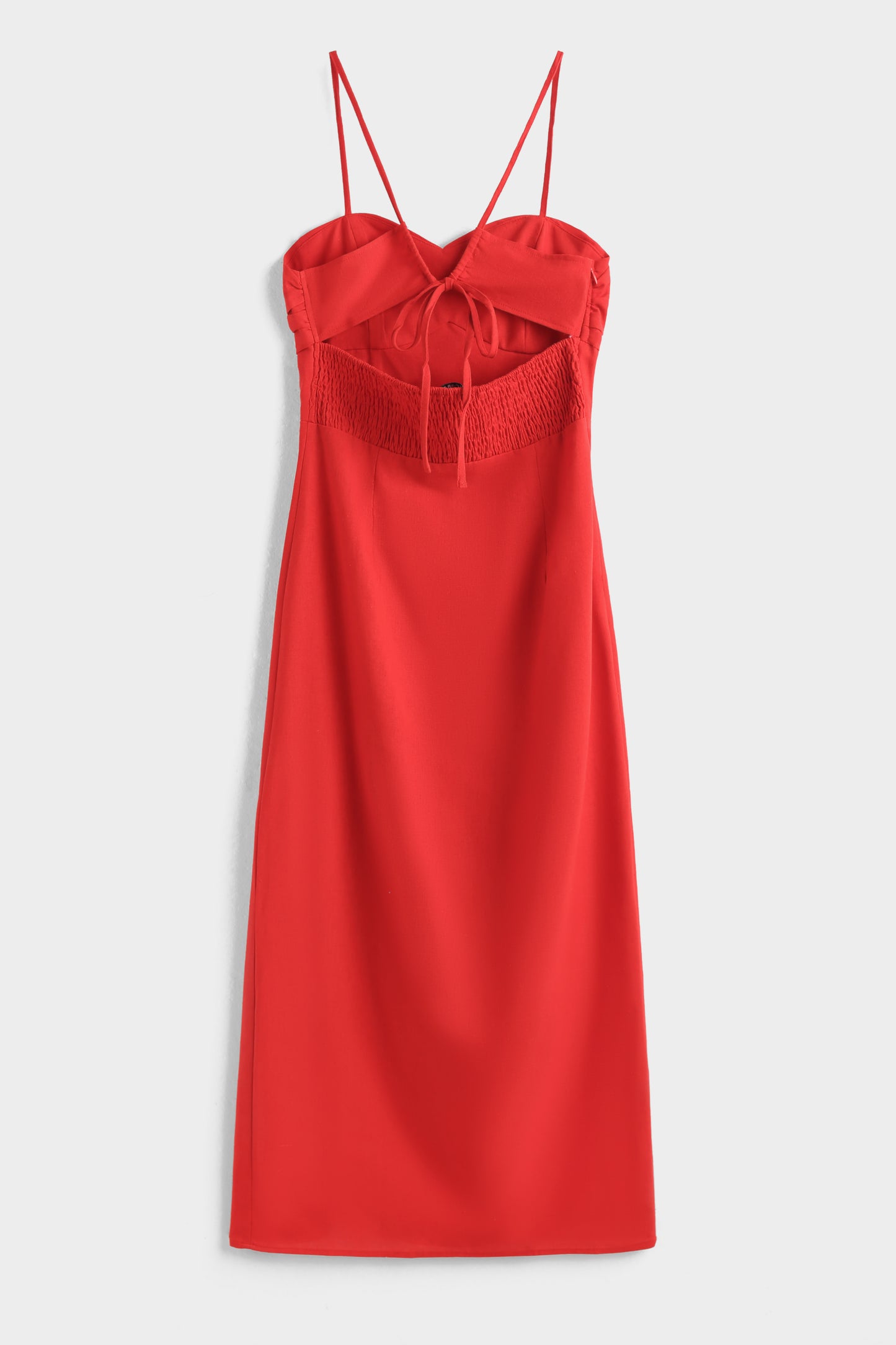 Laura red linen midi dress