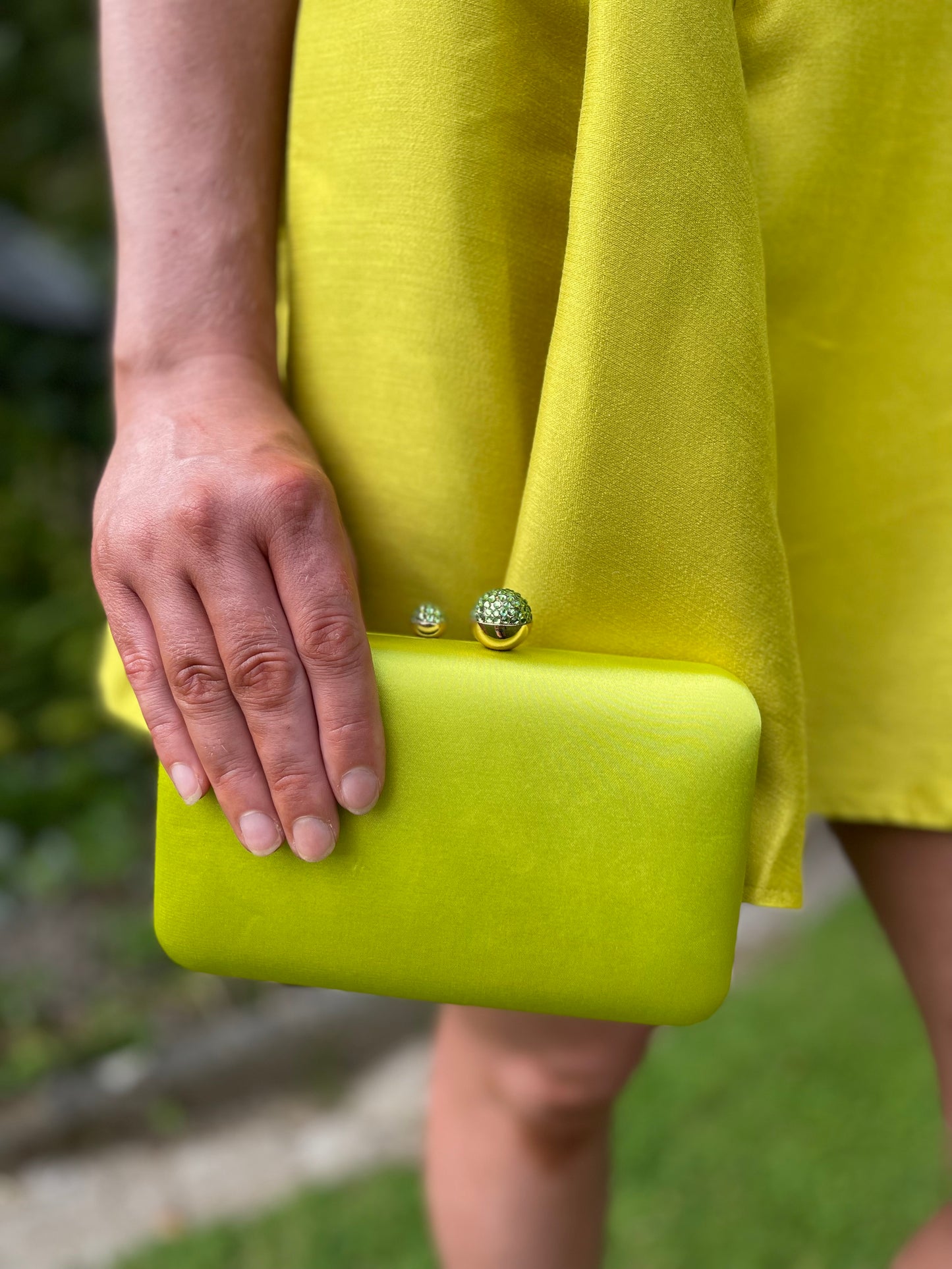 Lime clutch bag