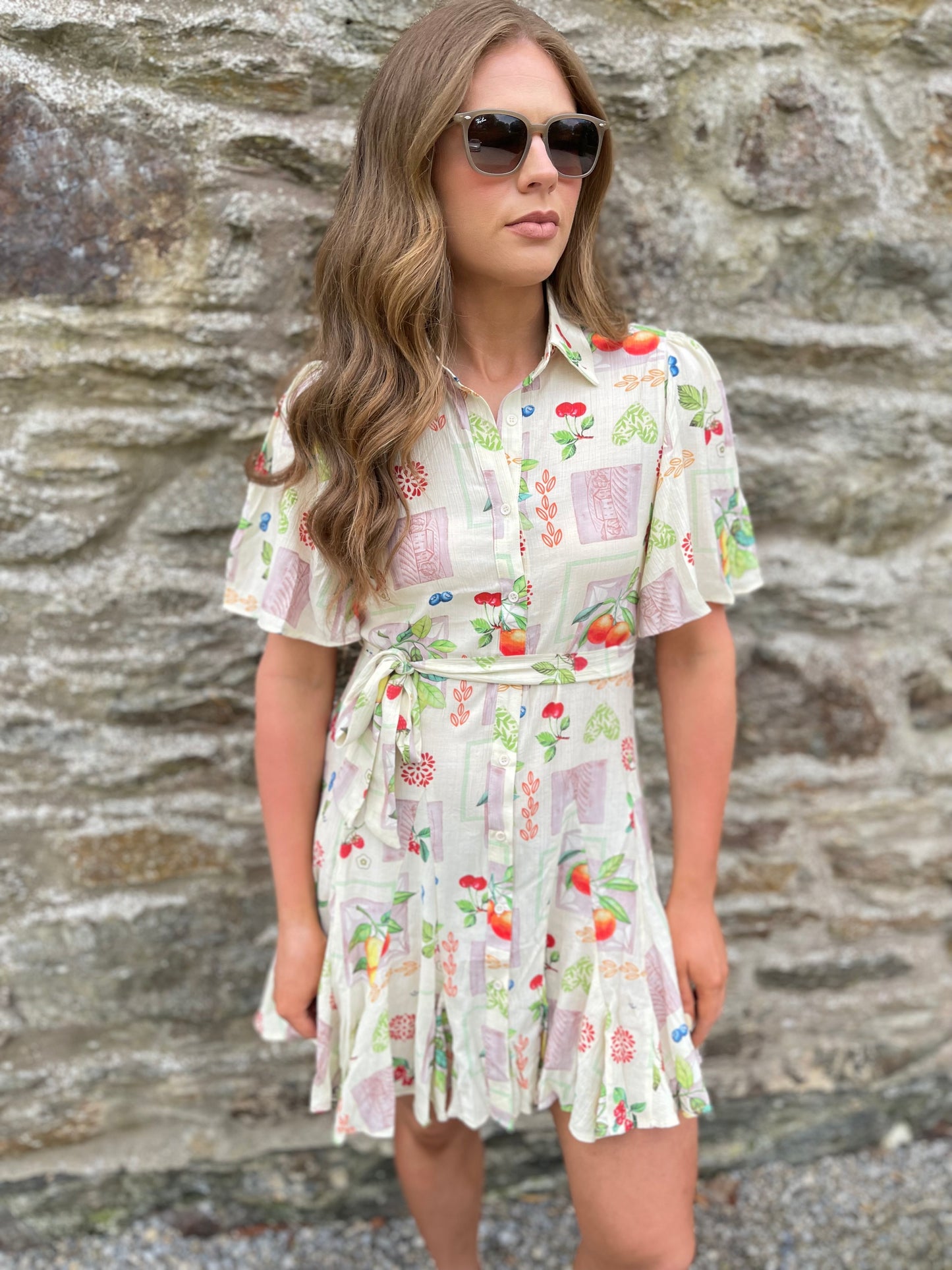 Amalfi summer fruits mini dress