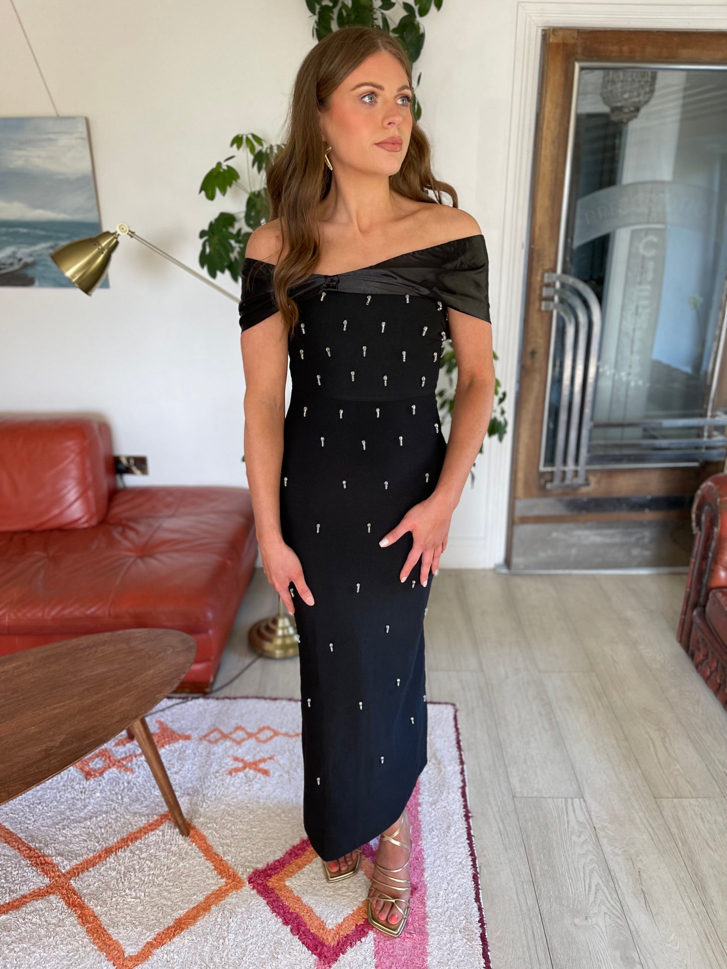 Suri black drop diamond bandage dress