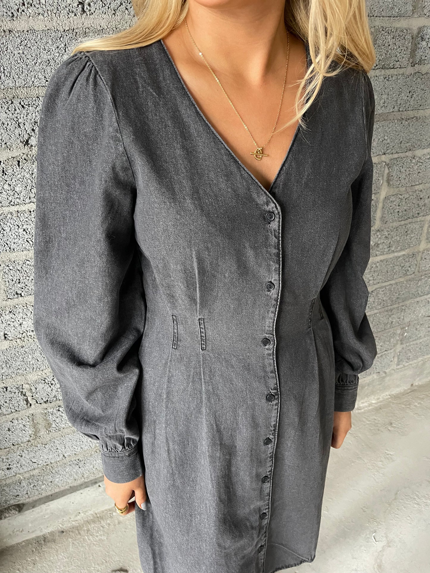 Ichi Denim Washed black dress