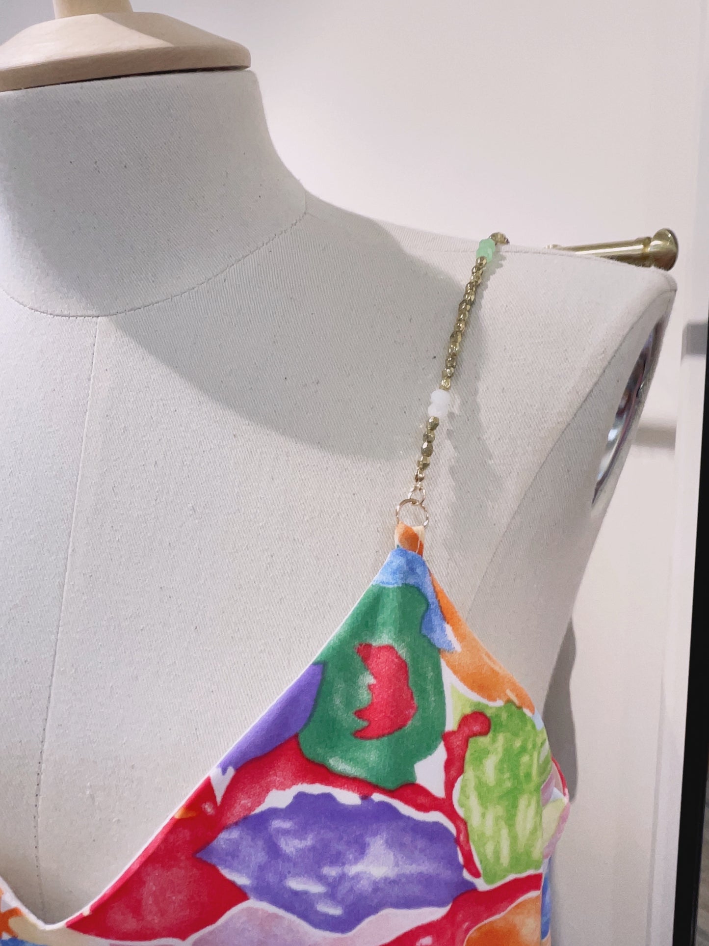 Sara floral dress with beaded straps