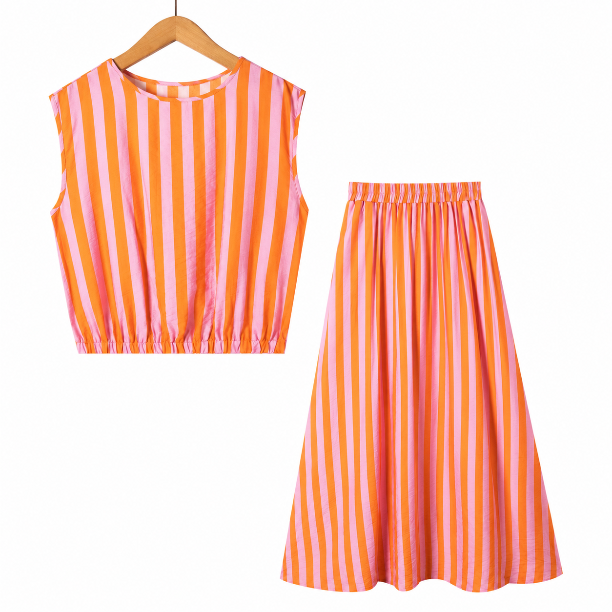 Charlotte stripe top and skirt co-ord