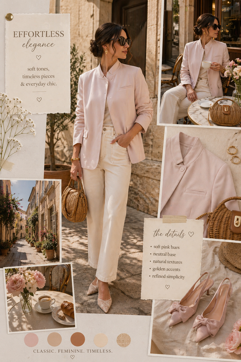 Jude soft pink neck tie blazer