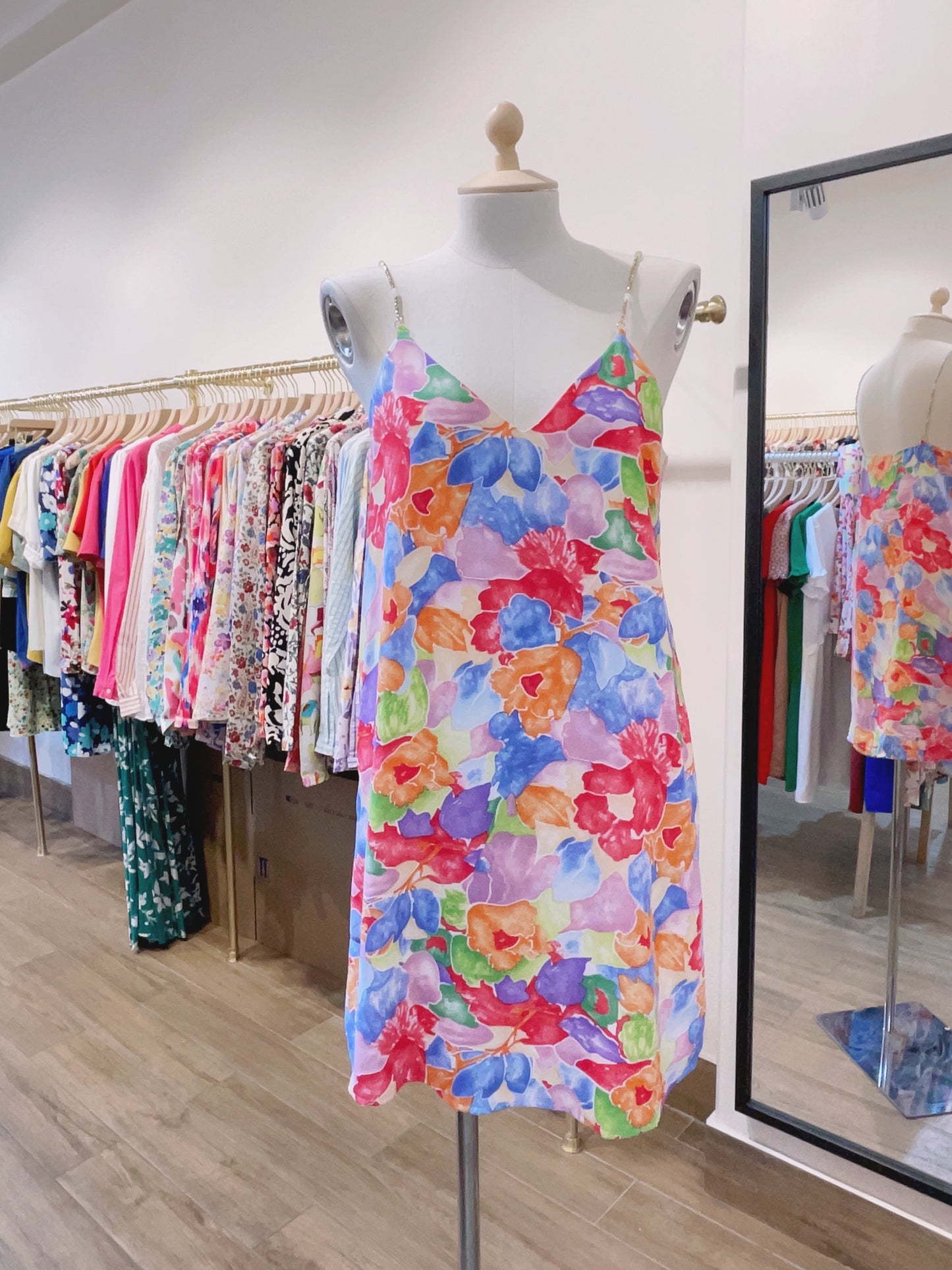 Sara floral dress with beaded straps