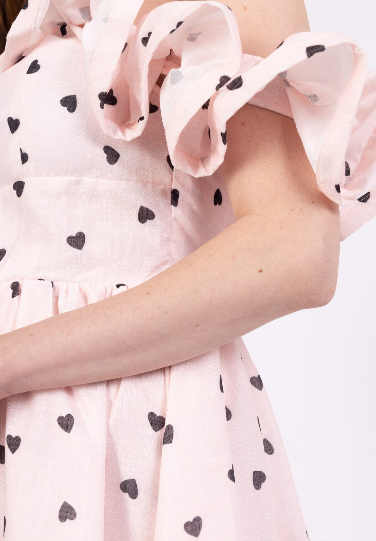 Belle soft pink heart print dress