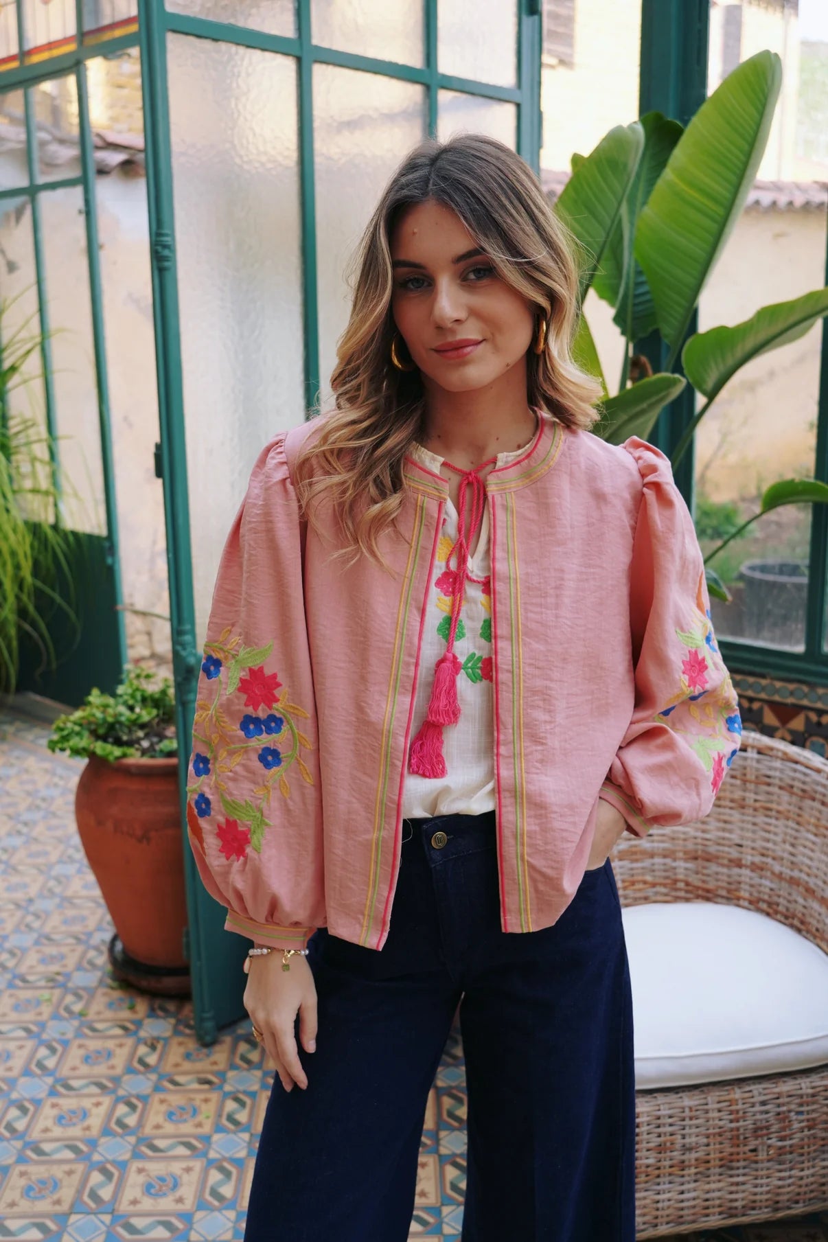 Cecilia pink floral boho jacket