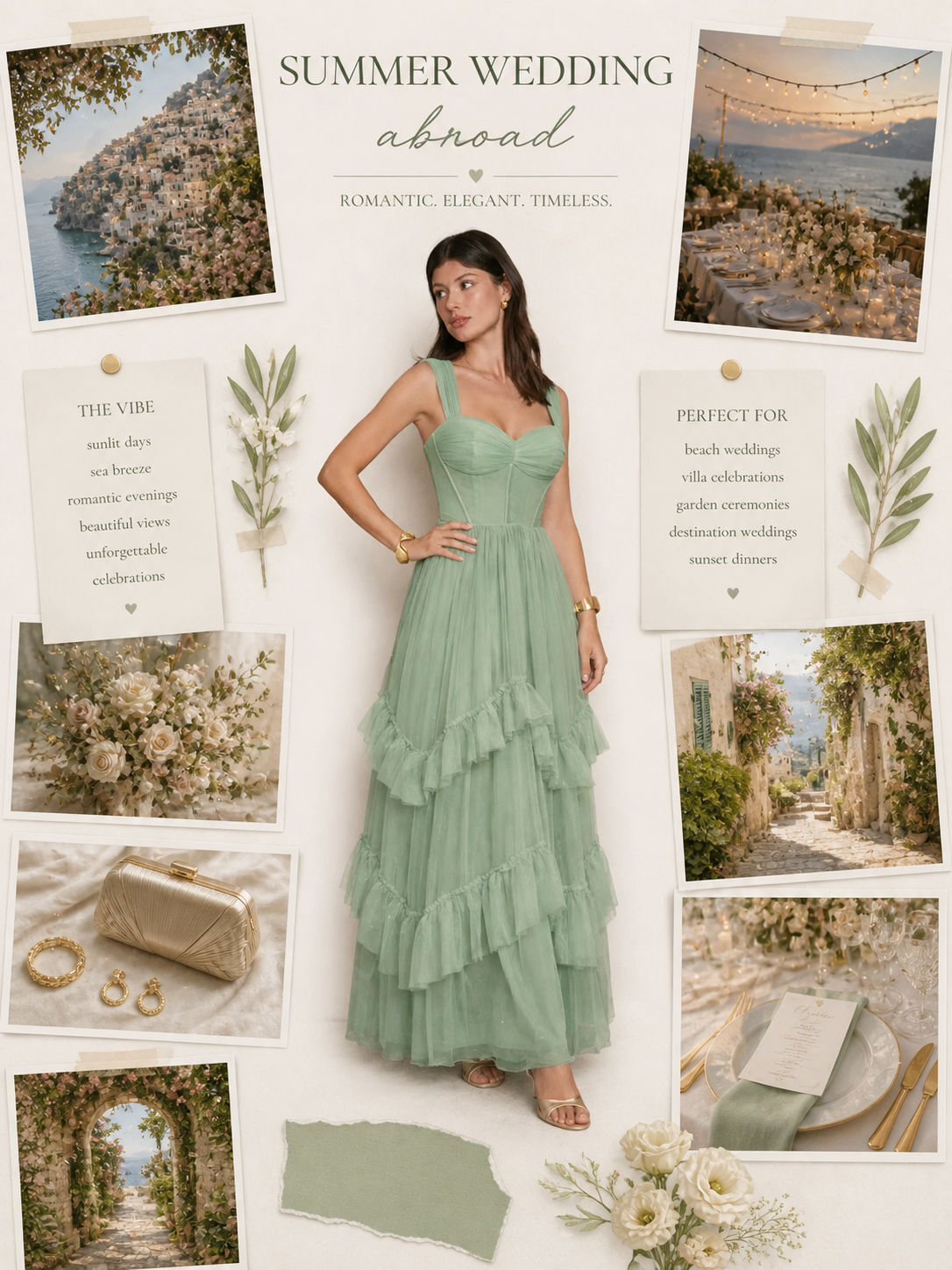 Willow sage green frill dress