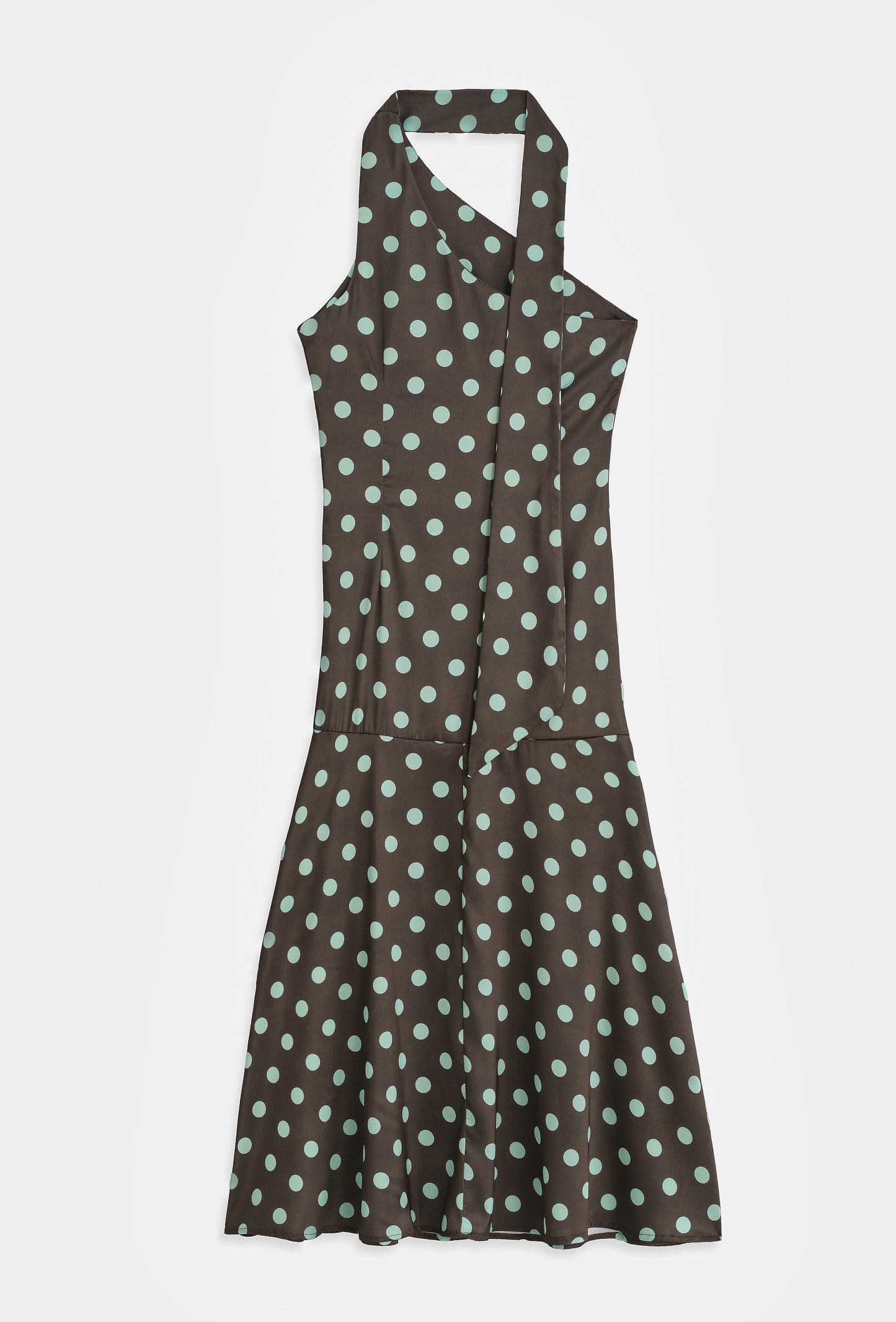 Moira satin polka dot neckerchief dress