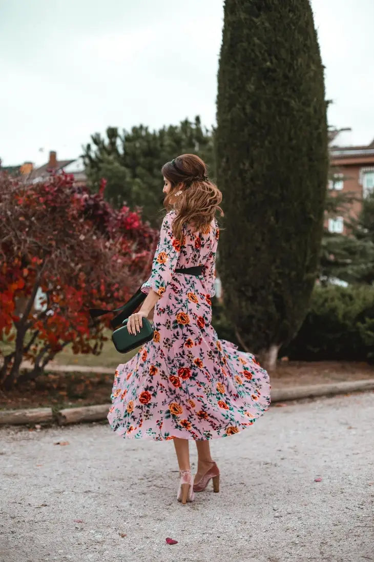 Florian Dress Devore Print Bohemian Rhapsody