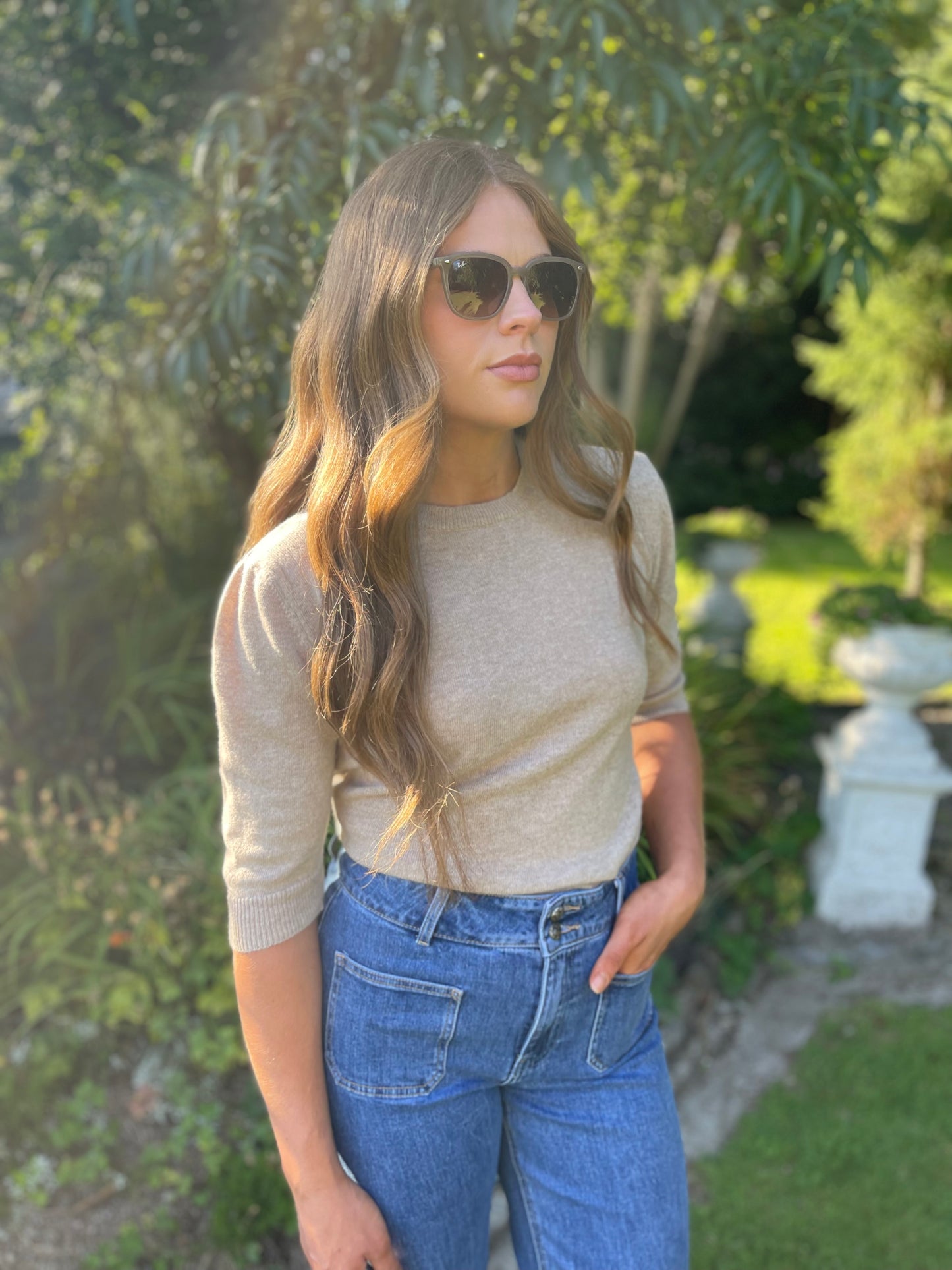 Lydia cashmere blend taupe jumper