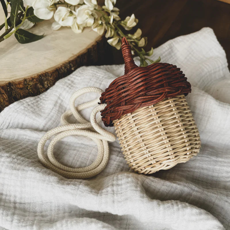 Rattan acorn bag