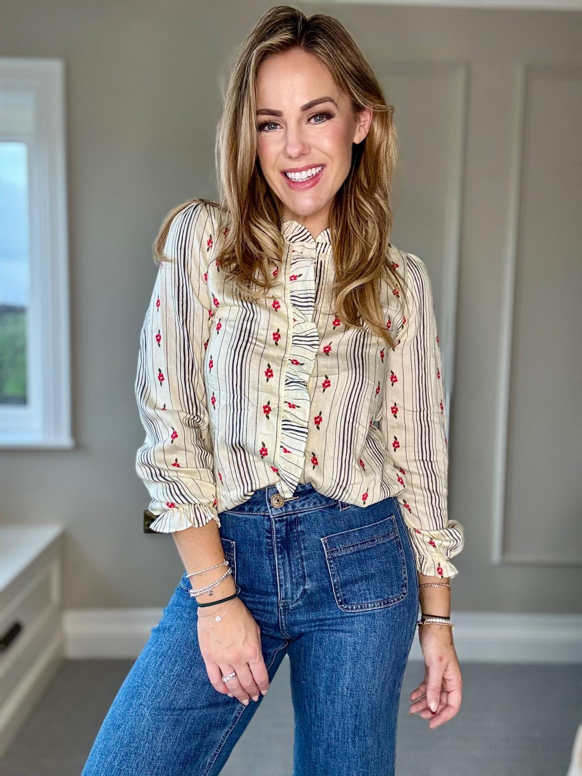 Willow stripe floral blouse