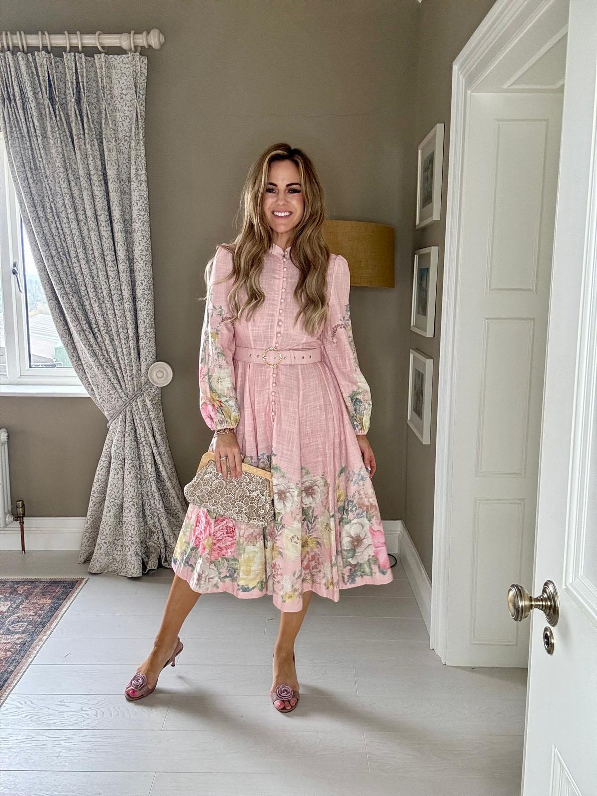 Sierra pink floral buttoned dress