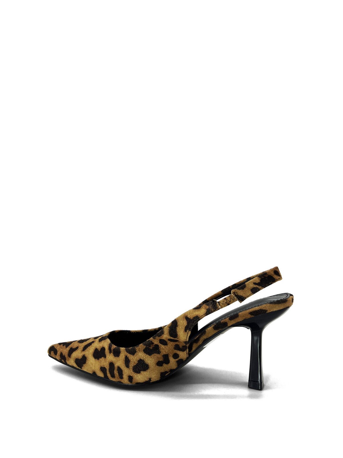 Leopard print sling back mid heel shoes