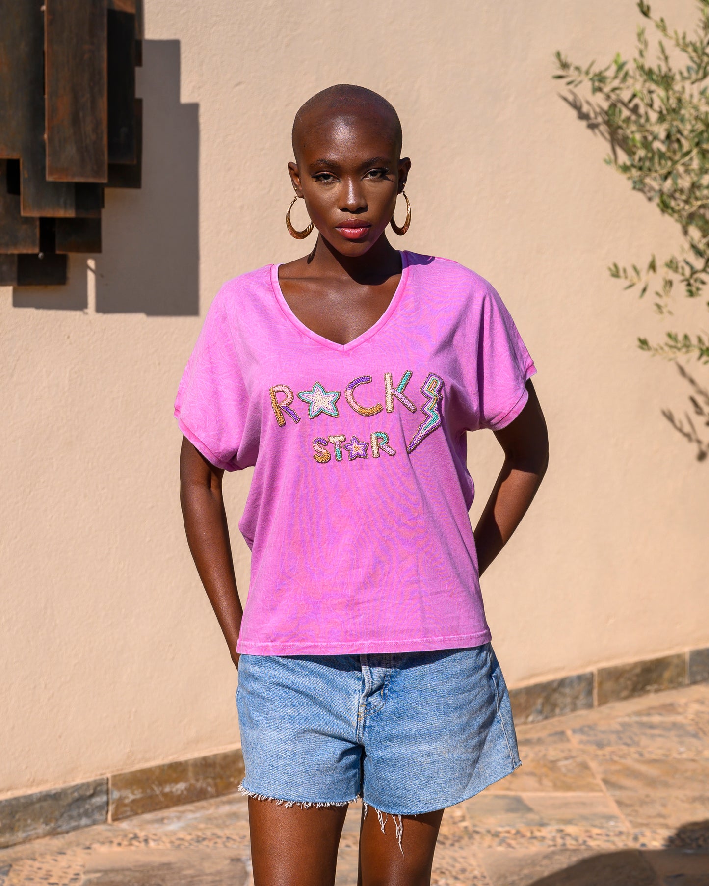 Rock star beaded tshirt