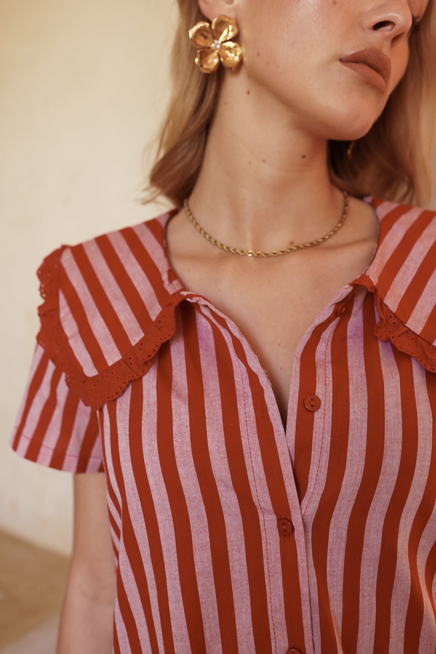 Beth pink & red stripe dress