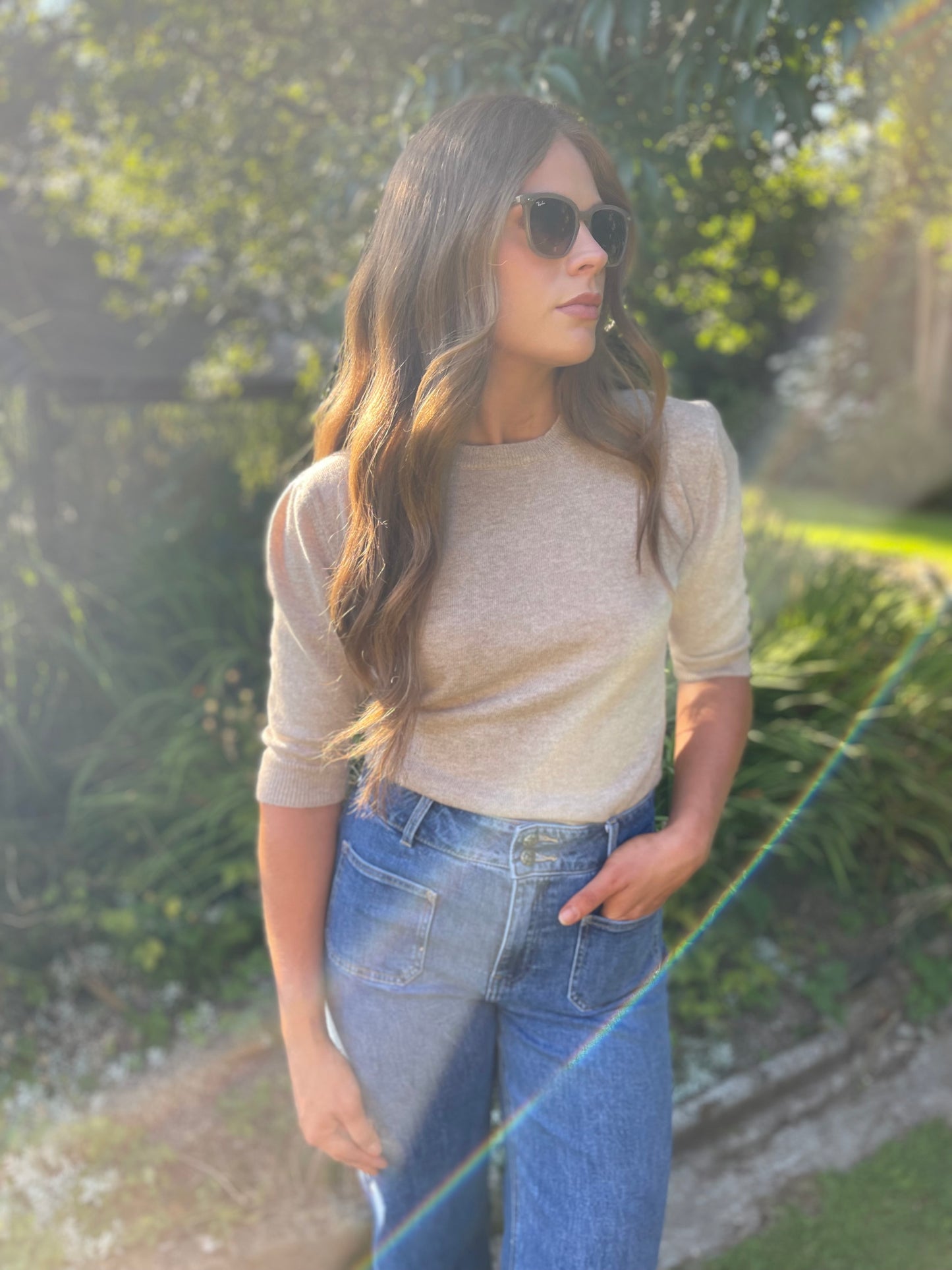 Lydia cashmere blend taupe jumper