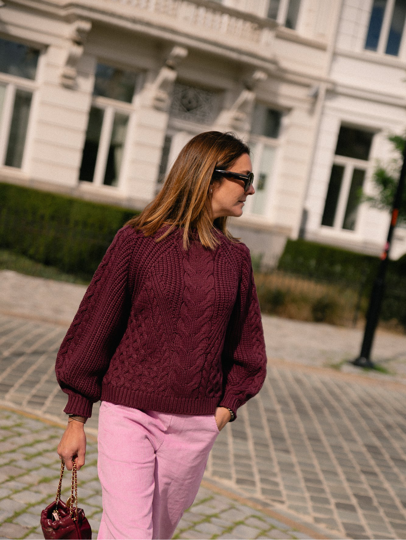 YASNANSA KNITTED Burgundy Jumper