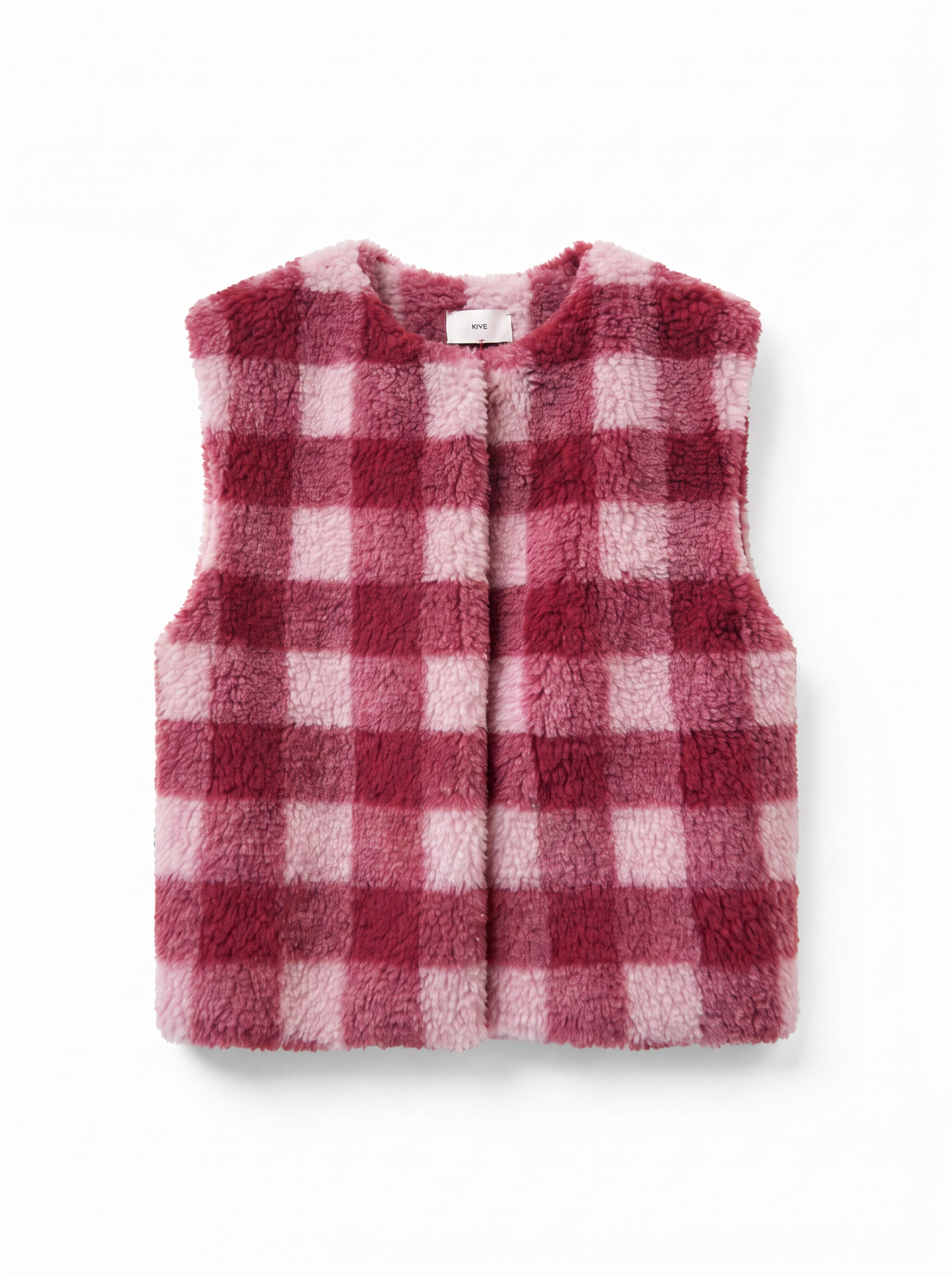 Sara pink plaid print gilet