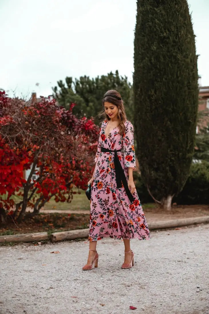 Florian Dress Devore Print Bohemian Rhapsody