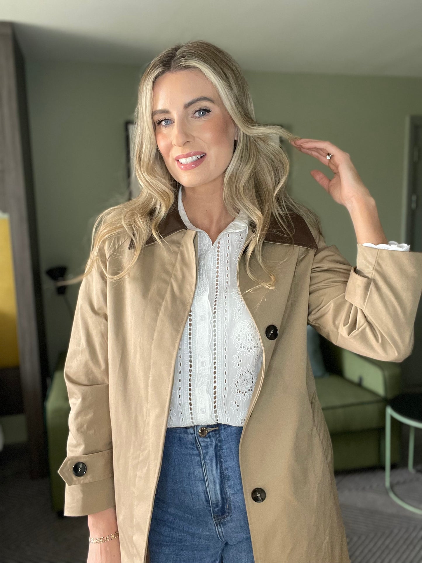 Boston barn collar trench jacket