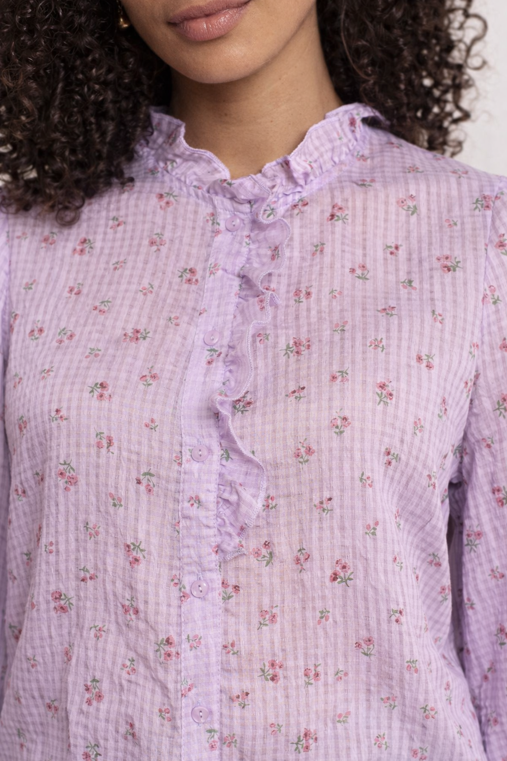 Cleo lilac floral blouse