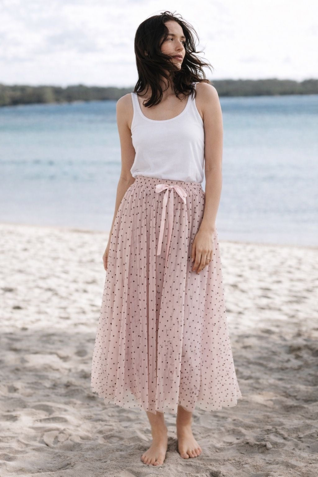 Noa pink polka dot tulle skirt
