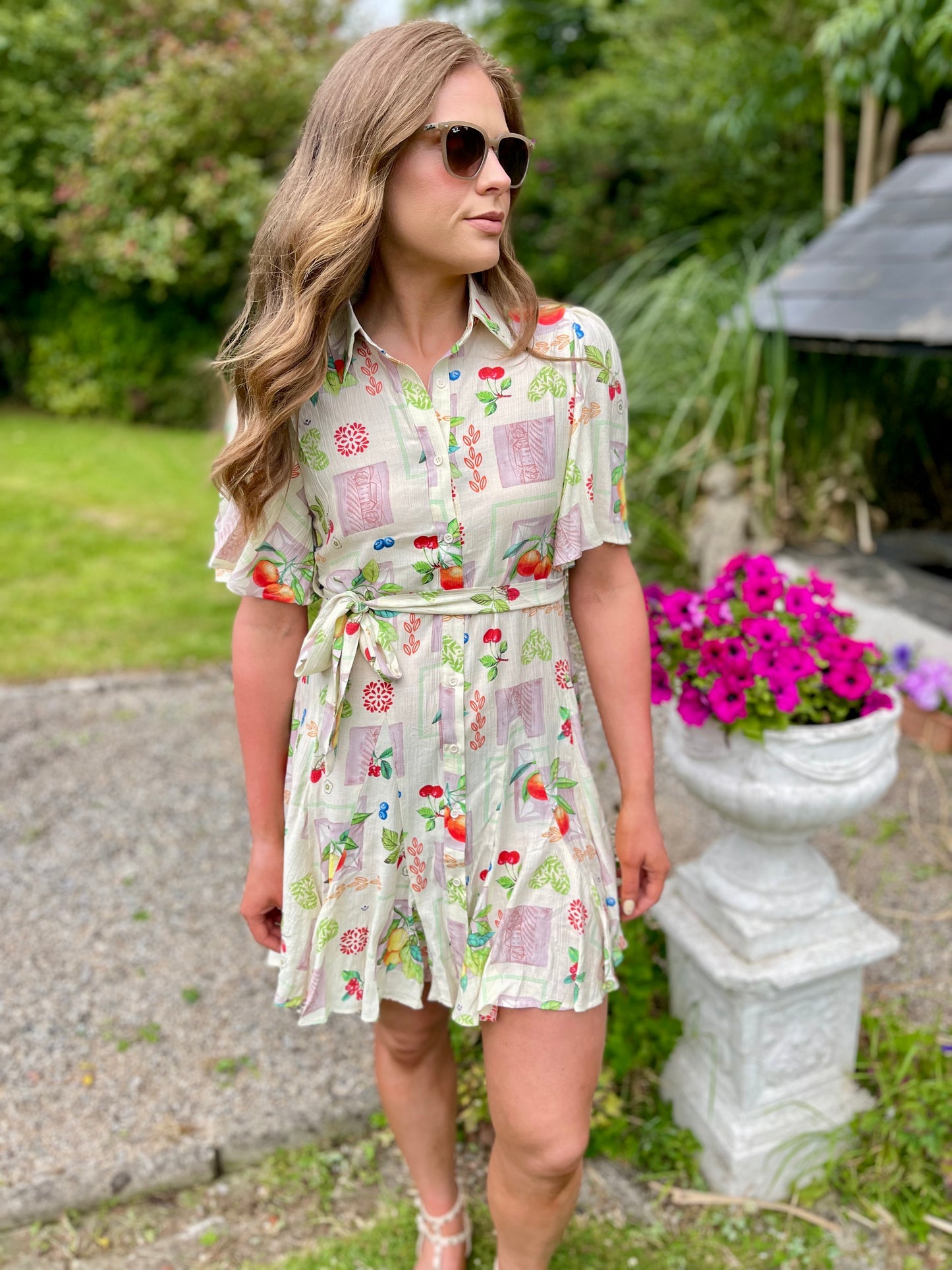 Amalfi summer fruits mini dress