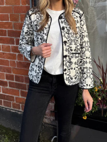 IHGIZARO - quilted jacket - almond milk flower