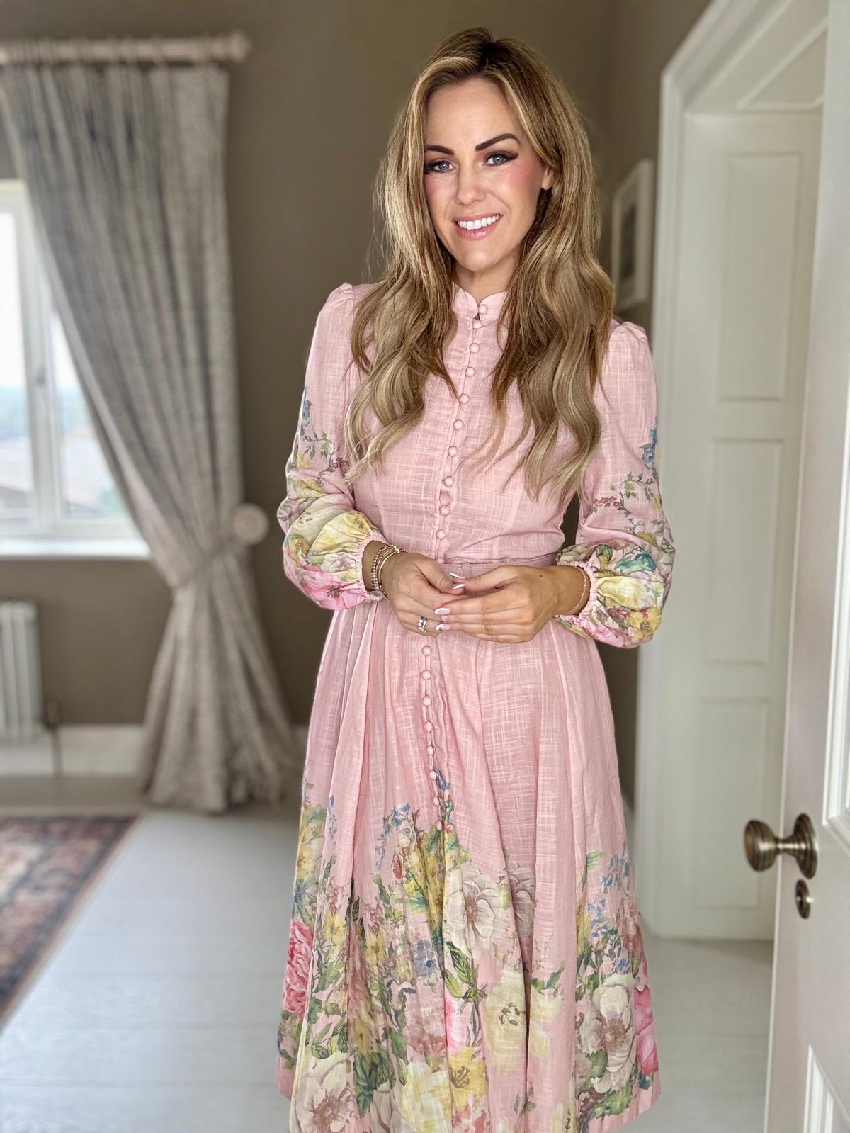 Sierra pink floral buttoned dress