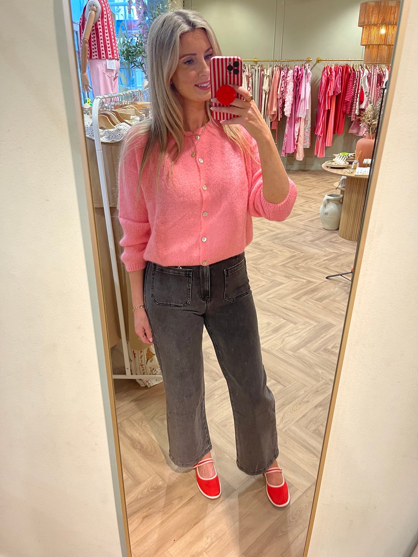Riley mohair bubblegum pink cardigan