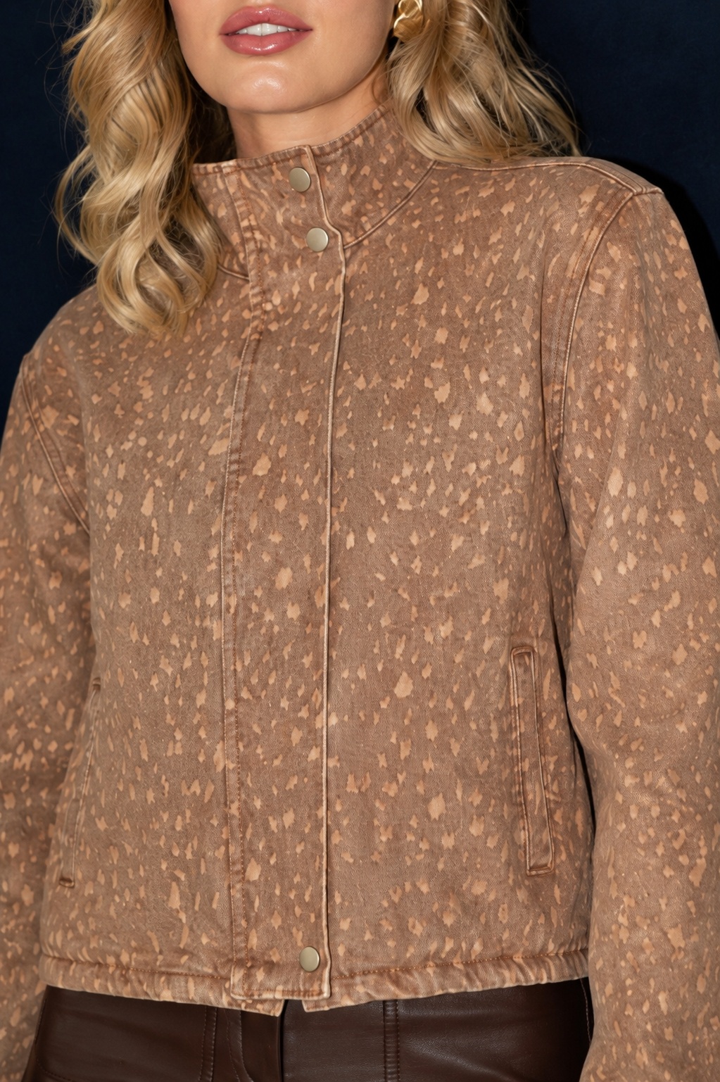 Bambi denim funnel neck jacket