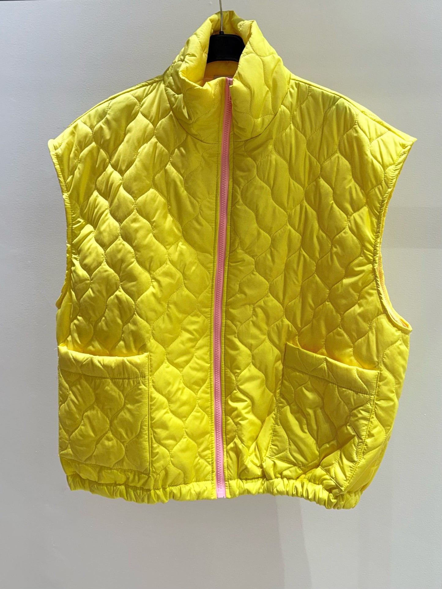 Penny neon yellow pink zip gilet