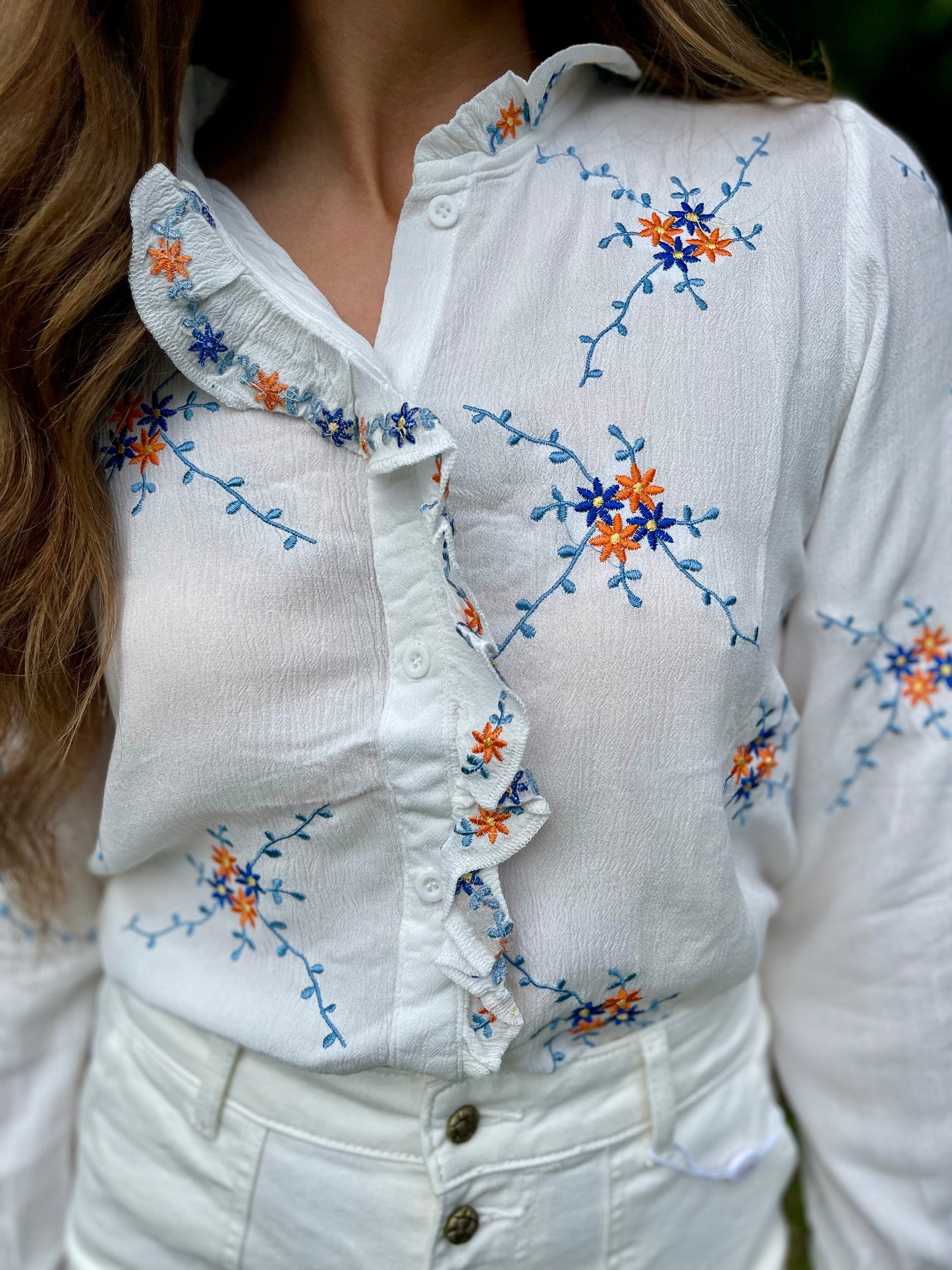 Maggie floral scalloped blouse