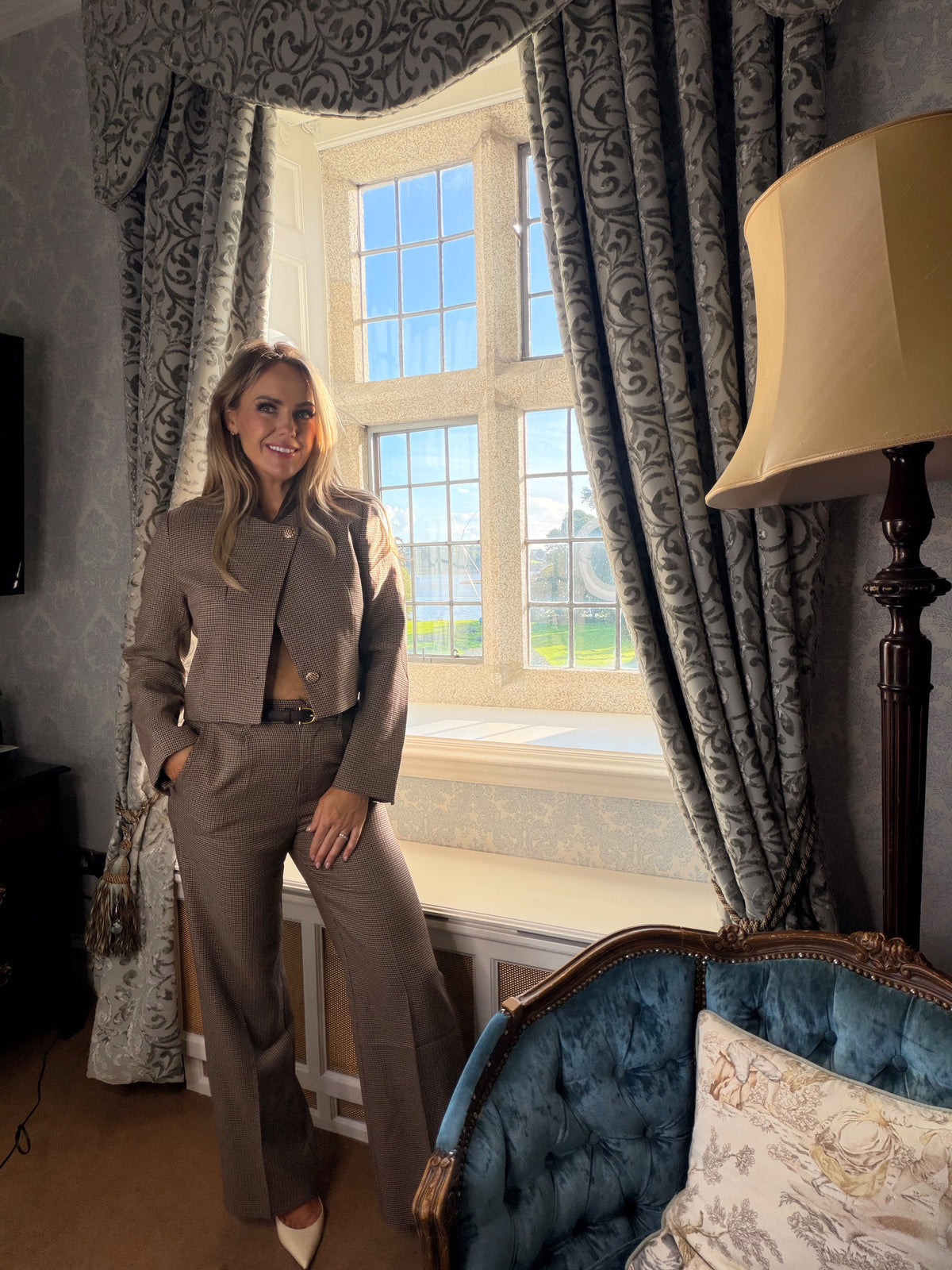 Hazel houndstooth tailored trousers